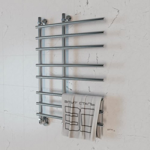 Полотенцесушитель водяной Элит Сталь Hairbrush хром 700x400 (нижнее слева)