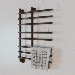 Полотенцесушитель водяной Элит Сталь Hairbrush коричневый 1000x400 (нижнее слева)