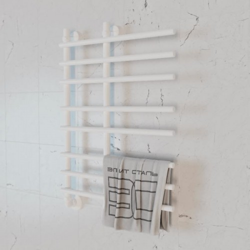 Полотенцесушитель водяной Элит Сталь Hairbrush белый 1300x500 (нижнее слева)