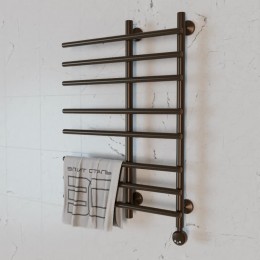 Полотенцесушитель электрический Элит Сталь Hairbrush коричневый 600x400 (нижнее справа)