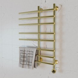 Полотенцесушитель электрический Элит Сталь Hairbrush золото 600x400 (нижнее справа)