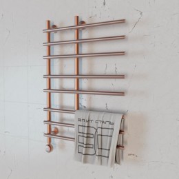 Полотенцесушитель электрический Элит Сталь Hairbrush розовое золото 700x600 (нижнее слева)