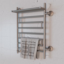 Полотенцесушитель водяной Элит Сталь Rome сатин 600x500 (полка сверху и право-боковое подключение)