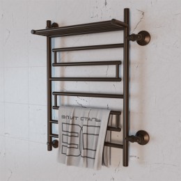 Полотенцесушитель водяной Элит Сталь Rome коричневый 1000x600 (полка сверху и право-боковое подключение)