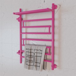 Полотенцесушитель водяной Элит Сталь Rome фуксия 800x600 (полка сверху и лево-боковое подключение)