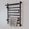 Полотенцесушитель водяной Элит Сталь Rome черно-матовый 1000x600 (полка сверху и лево-боковое подключение)