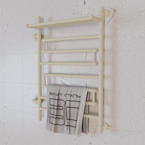 Полотенцесушитель водяной Элит Сталь Rome бежевый 1200x600 (полка сверху и лево-боковое подключение)