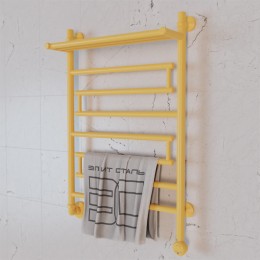 Полотенцесушитель электрический Элит Сталь Rome лимонный 700x600 (полка сверху)