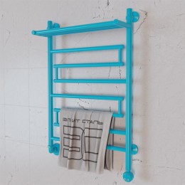 Полотенцесушитель электрический Элит Сталь Rome аквамарин 700x500 (полка сверху)