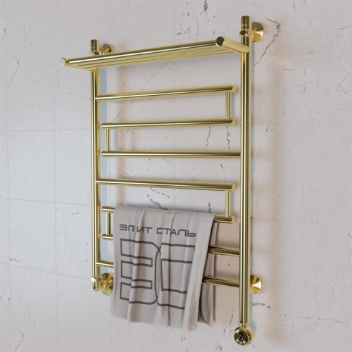 Полотенцесушитель электрический Элит Сталь Rome золото 800x400 (полка сверху)