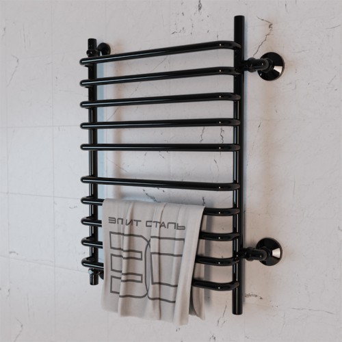 Полотенцесушитель водяной Элит Сталь Arpi черно-матовый 1000x400 (боковое подключение)