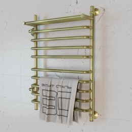 Полотенцесушитель водяной Элит Сталь Arpi бронза 1000x400 (полка сверху и лево-боковое подключение)