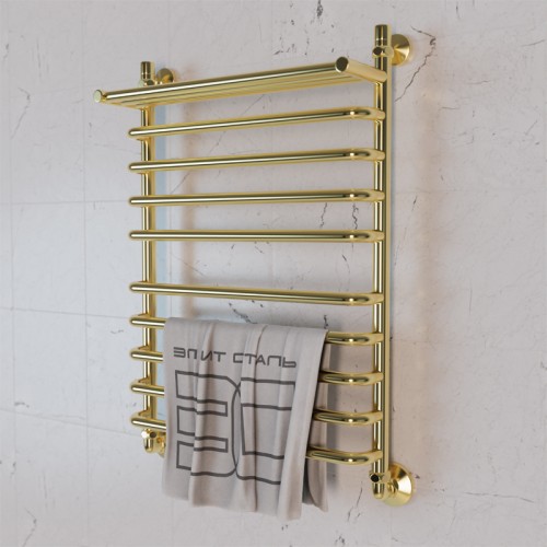 Полотенцесушитель водяной Элит Сталь Arpi золото 1000x400 (полка сверху)