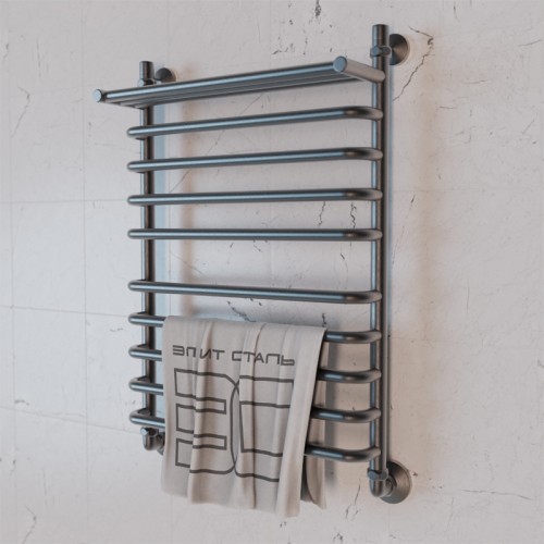 Полотенцесушитель водяной Элит Сталь Arpi графит 1000x500 (полка сверху)