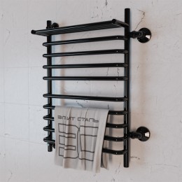 Полотенцесушитель водяной Элит Сталь Arpi черно-матовый 1000x400 (полка сверху и право-боковое подключение)