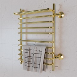 Полотенцесушитель водяной Элит Сталь Arpi золото 1000x400 (полка сверху и право-боковое подключение)