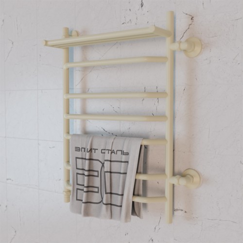 Полотенцесушитель водяной Элит Сталь Trapezoid бежевый 1000x600 (полка сверху и право-боковое подключение)