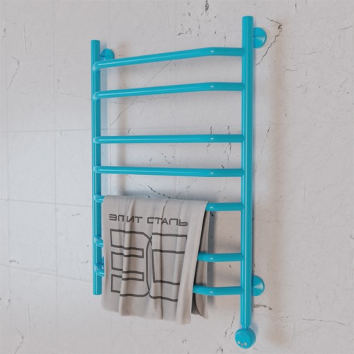 Полотенцесушитель электрический Элит Сталь Trapezoid аквамарин 700x600