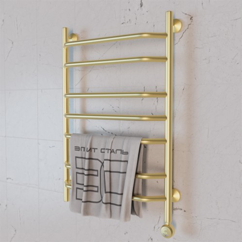 Полотенцесушитель электрический Элит Сталь Trapezoid золото-матовый 700x600