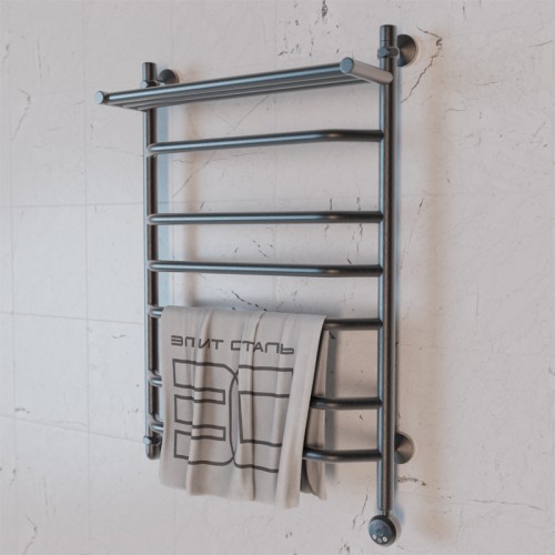 Полотенцесушитель электрический Элит Сталь Trapezoid графит 800x400 (полка сверху)