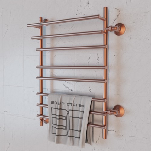 Полотенцесушитель водяной Элит Сталь Ladde розовое золото 600x400 (право-боковое подключение)