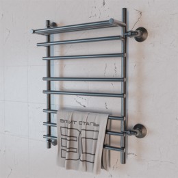 Полотенцесушитель водяной Элит Сталь Ladde графит 700x400 (полка сверху и право-боковое подключение)