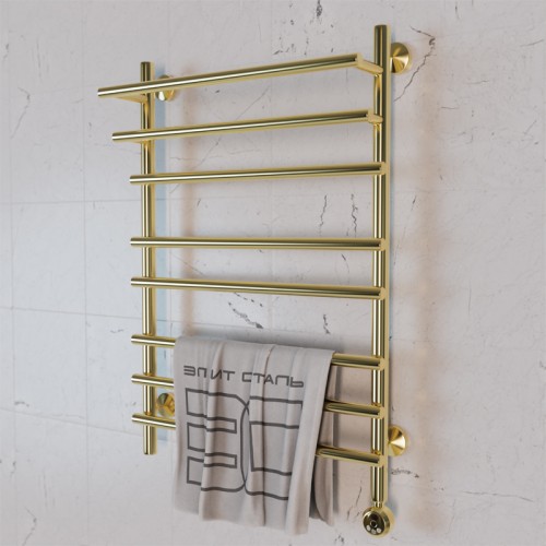 Полотенцесушитель электрический Элит Сталь Ladde золото 1200x500