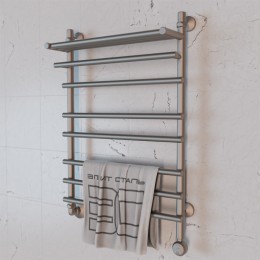 Полотенцесушитель электрический Элит Сталь Ladde сатин 600x400 (полка сверху)