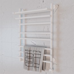 Полотенцесушитель электрический Элит Сталь Ladde белый 800x600 (полка сверху)