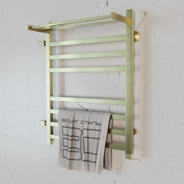 Полотенцесушитель водяной Элит Сталь Square бронза 1200x500 (полка сверху и лево-боковое подключение)