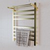 Полотенцесушитель водяной Элит Сталь Square золото 700x600 (полка сверху)