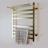 Полотенцесушитель водяной Элит Сталь Square золото 700x600 (полка сверху и право-боковое подключение)