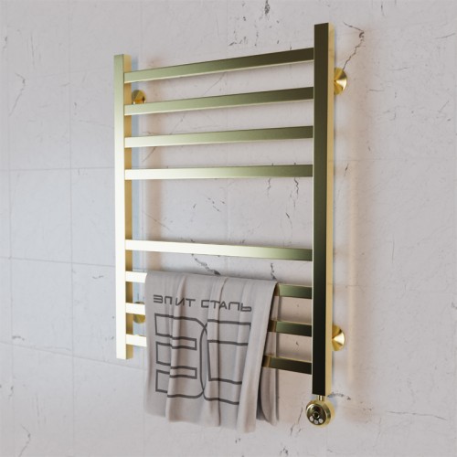 Полотенцесушитель электрический Элит Сталь Square золото 800x500