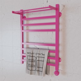 Полотенцесушитель электрический Элит Сталь Square фуксия 600x400 (полка сверху)