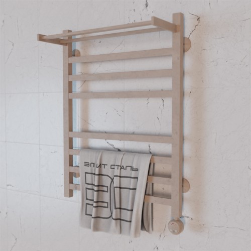 Полотенцесушитель электрический Элит Сталь Square мокко 800x400 (полка сверху)